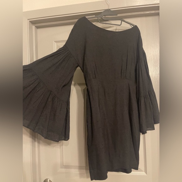 Free People Black Bell Sleeve and Open Back Mini Dress - Picture 6 of 8